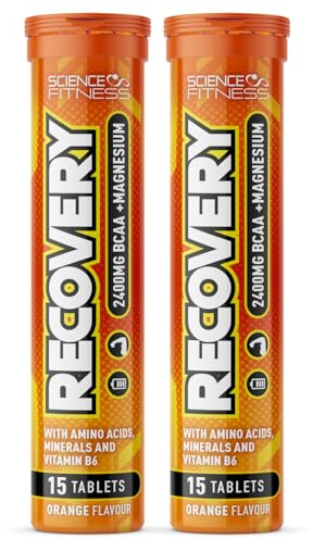 Recovery Effervescent- Orange Flavour | BCAA 2400mg with B6 and Magnesium| 2x15 Tablets| Science Fitness
