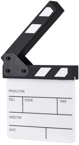 Pizarra acrílica pequeña para proyectos de vídeo creativos y escenas de películas, 15 x 16,50 cm, pizarra de borrado en seco