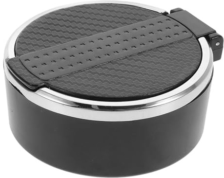 SHINEOFI Cenicero para Coche con Tapa Negro, Portátil y Resistente a Altas Temperaturas, Previene la Dispersión para Interior de Automóvil Elegante y Sofisticado