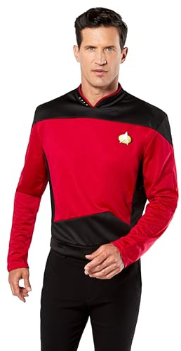 Rubies 888979L Déguisement de Captain Picard Deluxe Star Trek pour adulte, rouge, L