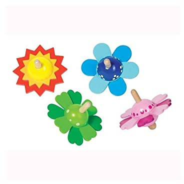 Goki 62954 Holzkreisel Color, 1 Stück, mehrfarbig