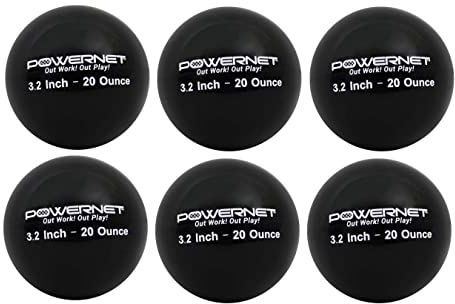 PowerNet Gewichtete Schlagbälle, 8,1 cm, Schwarz, 6 Stück
