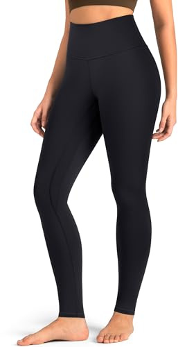 Colorfulkoala Frauen Butterweich hoch taillierte Yoga-Hose in voller Länge Leggings (S, Schwarz)