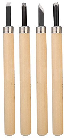 4pcs Scalpelli per Legno, Coltello da Intaglio del Legno Strumenti di Intaglio del Timbro di Gomma 3#