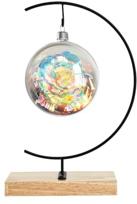 Fosinz Espositore per Ornamenti -Piazza Supporto in Legno per Appendere Il Vetro per Appendere Il Globo terrestre, Palla, Ornamento Natalizio e Decorazioni per la casa