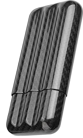 Étui à cigares - Étui à cigares en fibre de carbone Keenso Humidors 3 Tubes Étui de rangement pour porte-cigares