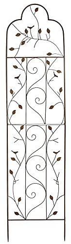 RUDDINGS WOOD Metal Garden Wall Trellis Climbing Clematis Plant Support Frame Woodlands Bird and Leaf Design