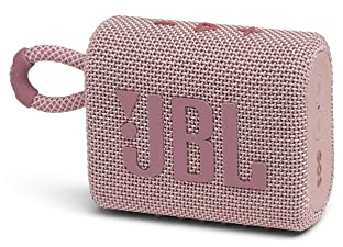 JBL GO 3 kleine Bluetooth Box - Pink – Wasserfester, tragbarer Lautsprecher für unterwegs – Bis zu 5h Wiedergabezeit mit nur einer Akkuladung