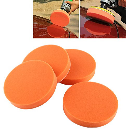 Qiilu Tamponi per lucidatura in Spugna, 10 Pezzi da 150 mm (150 mm) Spugna per lucidare Tampone Cerato per lucidatura Strumento per tampone per lucidatrice per Auto Arancione Adatto per Spugna Lucida