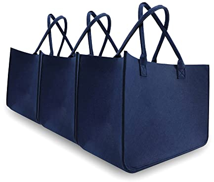 Felt Tote Bag Large16x12x10Daily Use Handles Reusable Grocery Carry Bag