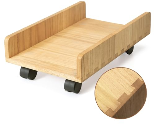 KIRIGEN Support CPU en Bois, détachable, avec roulettes pivotantes, Stable et Durable, adapté aux châssis ATX, PC de Jeu, Facile à Assembler, Support pour PC