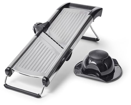 Sur La Table Mandoline Slicer – Adjustable Kitchen Slicing Tool with Built-In Slice & Julienne Settings, No Blade Changes Required, Multiple Thickness Options, Saves Prep Time