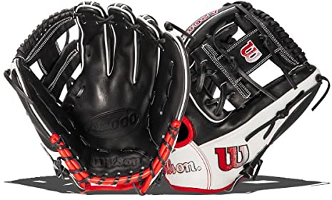 Wilson 2023 A2000® 1975 - Guante de béisbol de Cuadro de 11.75 Pulgadas, Lanzamiento a Mano Derecha, Negro/Blanco/Rojo