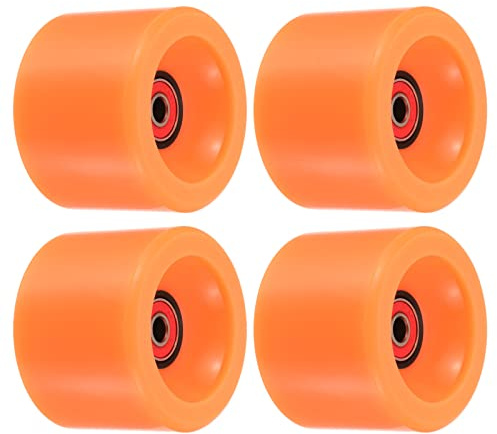 PATIKIL 70mm 78A Longboard Wheels with Red ABEC-9 Bearings, 4 Pack Soft Cruiser Wheels Street Wheels for Skateboards Skateboard Wheel PU, Orange