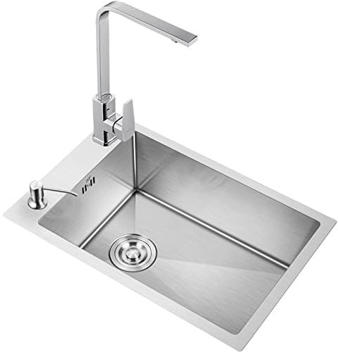 Evier cuisine 1 bac avec egouttoir évier multifonction evier cuisine 1 bac inox Évier utilitaire, évier de restaurant, évier de jardin Station de nettoyage Lavabo ( Color : Silver , Size : 35*25cm )