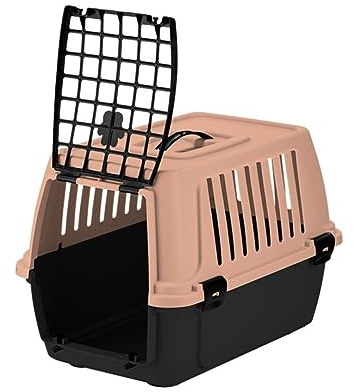 Transportin Gato o Perro Pequeño - Envio 24 h - 46x32x34 - Cómoda Caseta para Transporte de Mascotas en Tren, Coche y Avión (Rosa)