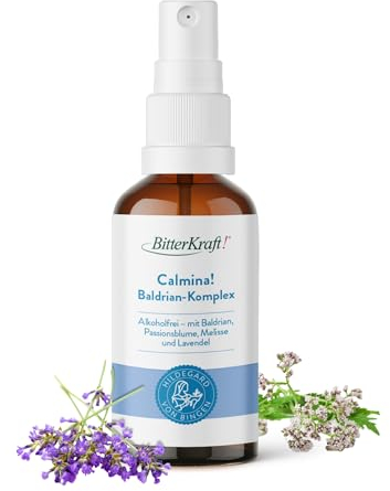 Calmina! Spray | Pflanzliche Baldrian Tropfen | mit Lavendel & Melisse | alkoholfrei | mit Vitamin C & Vitamin B6