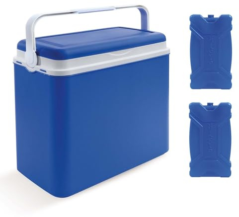 ADRIATIC - Borsa Termica da 24 litri per Picnic, Frigo Portatile Spiaggia con 2 Ice Pack 500ml - Grande - Blue - Cooler Box