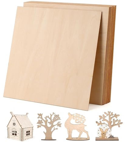 Lot de 30 plaques de contreplaqué 300 x 300 x 3 mm en bois de tilleul épais pour projets laser, bricolage, artisanat, modèle, peinture, peintures gravées