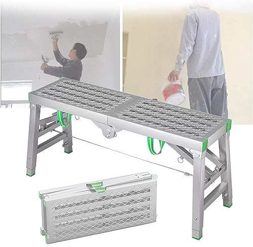 BSZYFQVE Torre de andamio Plegable portátil Plataforma de Trabajo Duradera con Capacidad de Carga de 880 Libras Altura Ajustable y diseño de 5 Engranajes Ideal para Trabajos en el Techo A 200 × 40 cm