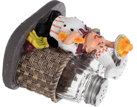 FUNNETOYU Y Pimentero Estatua De Chef Creativa, Doble Tarro 250ml, Material Duradero, Dispensador De Condimentos Para Cocina, Restaurante y Cafetería, Juego Funcional Para Mesa