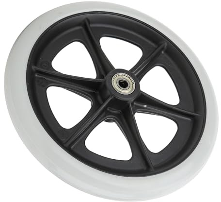 SEAFRONT 2Pcs 8 Inch Wheelchair Front Wheels, Rubber Non Slip Replacement, Sturdy and Easy to Install, Suitable for Disabled Healthcare Vehicles