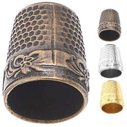 Alipis 4 pièces Set de Dés à Coudre Cuivre Épais Protège-doigts pour Broderie Couture Main Matelassage et Bricolage Accessoires Polyvalents pour Travaux Aiguille