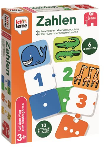 Jumbo Spiele 19547 ich lerne Zahlen - Lernspiel für Kinder ab 3 Jahren für 1 bis 4 Spieler Mehrfarbig One Size