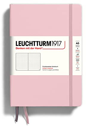 LEUCHTTURM1917 361576 Notizbuch Muted Colours (A5), Hardcover, 251 nummerierte Seiten, Puder, dotted
