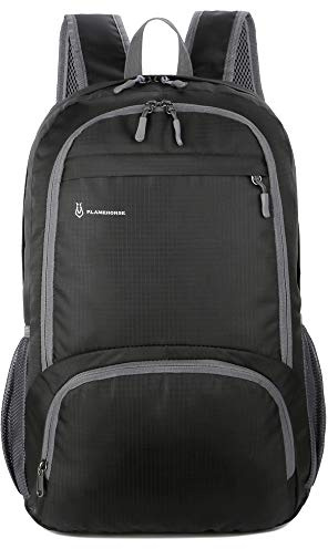 FLAMEHORSE 30L Sac À Dos Imperméable Pliable Haute Capacité Ultralight Robust Pour Randonnée Camping Voyage Outdoor Hommes Femmes (noir)