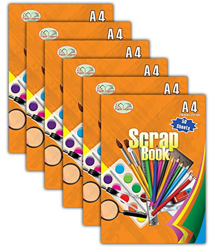 JMS we create smile [Set of 10] Staple Bound Scrapbooks Assorted Colour 50 Sheets, for Children Kids and Adults - Art Craft Family Photo Album Card Book (A4)