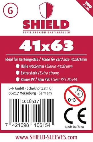 Shield Sleeves - 100 Super Premium Kartenhüllen für Kartengröße 41 x 63 mm
