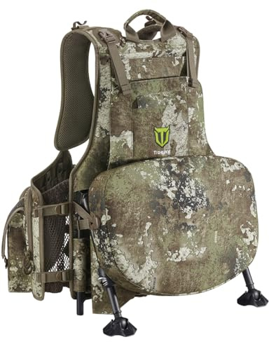 TIDEWE Vest with Seat, Vest with Game Pouch & Kickstand(Truetimber Strata)