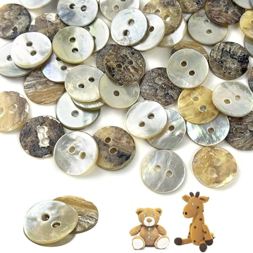 GZLCEU 120 botones de nácar, botones de concha de 12,5 mm, 2 agujeros, nácar para camisas, abrigos, chaquetas, sombreros, manualidades, álbumes de recortes, tarjetas