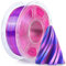 SUNLU Silk PLA Plus 3D-Druckerfilament, zweifarbiges glänzendes PLA+ Filament 1.75mm, Seidentexturen, 360° Drehung enthüllt vielfältige Farben, Maßgenauigkeit +/- 0.02mm, 1kg Spule (2,2 lbs), Rot Blau