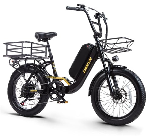 CEAYA Bicicleta Electrica para Adultos 20 x3.0 Fat Tire E Bike Eléctrica R8SE con Asistencia de Pedal, Bateria 48V/15AH,7 Velocidades,Frenos de Disco Mecánicos,Unisex Adulto
