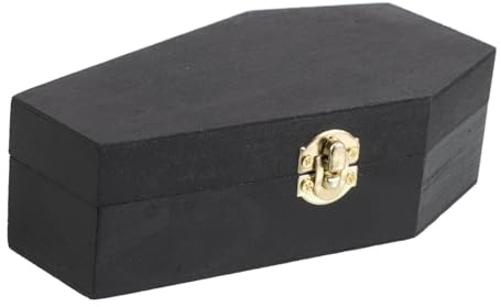 VICASKY Caja de almacenamiento de madera hecha a mano con tapa abatible, versátil caja conmemorativa para cenizas de mascotas, pequeñas joyas de Halloween y caja de dulces, recuerdo decorativo para