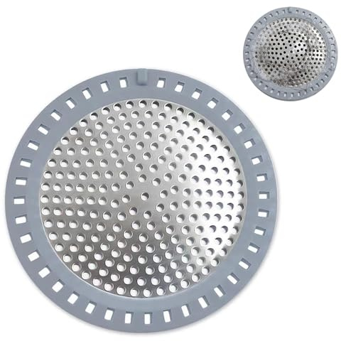 Filtro Doccia Capelli Impermeabile, Raccolgi Capelli Doccia in Acciaio Inossidabile da 12 cm con Bordo Morbido, Protezione Universale per Scarico
