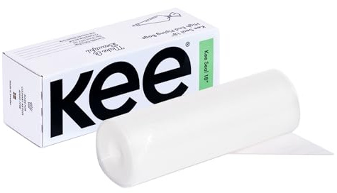 KEE-SEAL Disposable Pastry Bags, Piping Bag with Grip Tight Outer Surface, Smooth-Flow Interior, Easy Tear Perforation, Convenient Dispenser Box, 18-Inch, Clear