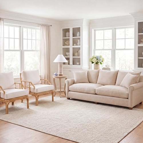 SAFAVIEH Natural Fiber Collection Area Rug - 6' x 9', Ivory, Handmade Farmhouse Jute, Ideal for High Traffic Areas in Living Room, Bedroom (NF730A)