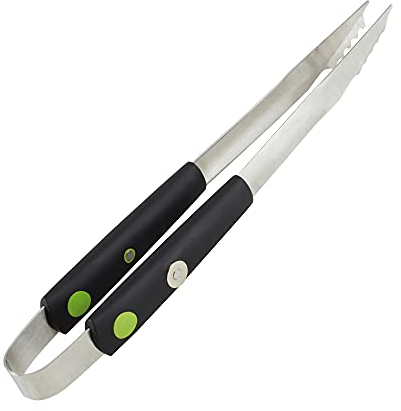 Cook'in garden - Pince Aimantée en Acier Inoxydable - Ustensile Barbecue, Plancha - Manche Soft Touch - Accessoire Cuisine Extérieure - 40 x 7,5 x 3,5 cm