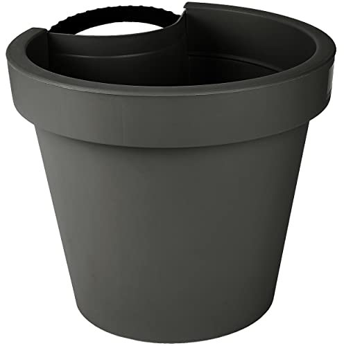 alles-meine.de GmbH 3 Stück Rohr & Stangen - Blumenkästen - schwarz - ø 24 cm - rund - Regenrohr/Fallrohr - Pflanzgefäß - Geländer/Zaun - Blumentöpfe/Pflanzkübel/Pflanz..