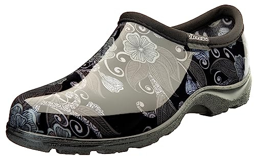Sloggers Zapatos de Lluvia y jardín Impermeables Originales para Mujer, Zuecos de jardín para Exteriores, Fabricados en los Estados Unidos con Plantilla cómoda Soporte de Arco, Mod