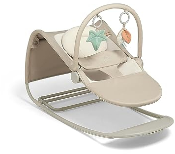 Mamas & Papas Tempo 3-in-1 Rocker/Bouncer, Lightweight, 3-Point Harness and Easily Removable Magnetic Toy Bar, Sand