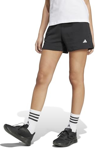 Adidas Damen Essentials SMALL Logo Fleece Shorts, Black, S
