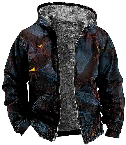 KONG JIMFAN Jacke Herren Heartstopper Pulli Fahrrad Poncho Regen Herren Jacken Moderne Winterjacken Herren Sportjacke Übergroße Hoodie College Jacke Herren Fleecejacke(Dark Blue,XXL)