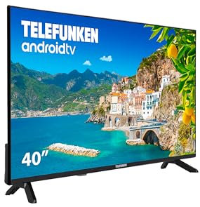 Telefunken 40DTAF724 - Android TV 40 Pulgadas Full HD 1920 x 1080, Diseño sin Marcos, HDR10, Bluetooth, Chromecast Integrado, Compatible con Google Assistant y Alexa