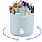 HEKOBAG Schreibtisch Organizer Drehbar Stiftehalter Rotierend Stifte Organizer Drehbar Stifteköcher Stiftebox Blau drehbarer büro organizer mit 5 Sortierfächern für Bleistifte Pinsel Schule Zuhause