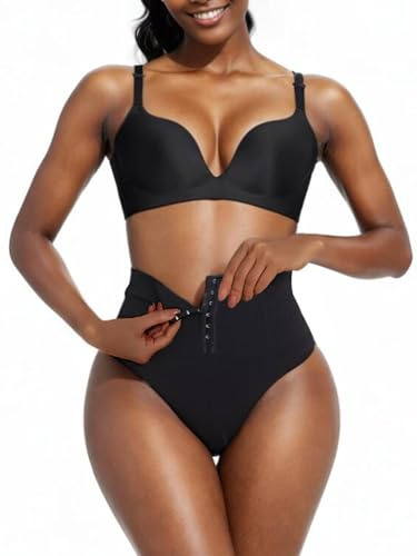 Clevvets Tummy Control Thong Shapewear for Women No Line Body Shaper Thong Soft Compression Shaping Underwear for Women