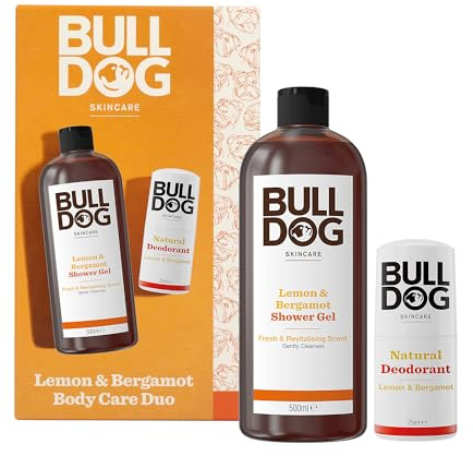 Bulldog Soins de la peau | Coffret cadeau pour homme | Coffret cadeau Duo citron et bergamote
